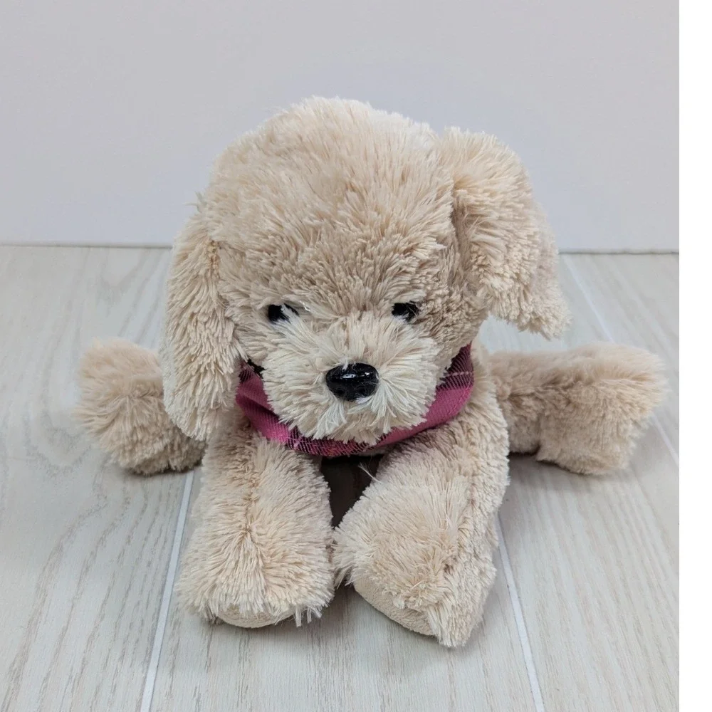 Dressbarn Plush Puppy Dog Tan Pink Bandana 2010 Yellow Lab Retriever Cancer Logo